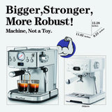 Espresso Machine 20 Bar Compact Household Coffee Espresso Maker with Milk Frother Steam Wand Pressure Gauge 60oz Water Tank