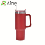 40oz Tumbler Vacuum Insulated Thermos Custom Travel Cup Stainless Steel Water Bottle Coffee Mugs With Handle Outdoor Drinkware