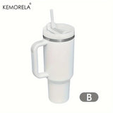 KEMORELA 1200ml Insulated Water Bottle β 304 Stainless Steel, Handle & Straw, Hot & Cold