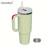 KEMORELA 1200ml Insulated Water Bottle β 304 Stainless Steel, Handle & Straw, Hot & Cold