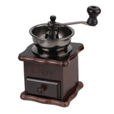 Vintage Wooden Manual Coffee Grinder — Ceramic Burr, Stainless Steel Handle