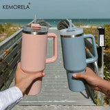 KEMORELA 1200ml Insulated Water Bottle β 304 Stainless Steel, Handle & Straw, Hot & Cold