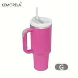 KEMORELA 1200ml Insulated Water Bottle — 304 Stainless Steel, Handle & Straw, Hot & Cold