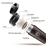 Snap-on Lid Design Thermal Mug 500ml Stainless Steel Coffee Cup Double Wall Vacuum Flask Bottle Tea Coffee Leak-proof Mug