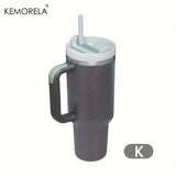 KEMORELA 1200ml Insulated Water Bottle β 304 Stainless Steel, Handle & Straw, Hot & Cold