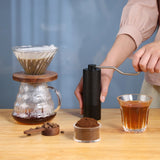 HAVMORE Manual Coffee Grinder — All-Metal Body, Anti-Slip Grip, Portable Burr Grinder