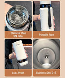 Stainless Steel 316 Vacuum Flask with Filter — 600ml / 800ml, Coffee & Tea Bottle