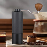 Siete Roca Manual Coffee Grinder — 36-Step Adjustable Conical Burr, Aluminium & Wood