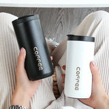 400ml Leakproof Travel Thermos Mug — Stainless Steel, Vacuum Insulated, Portable