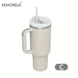 KEMORELA 1200ml Insulated Water Bottle — 304 Stainless Steel, Handle & Straw, Hot & Cold