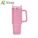 40oz Tumbler Vacuum Insulated Thermos Custom Travel Cup Stainless Steel Water Bottle Coffee Mugs With Handle Outdoor Drinkware