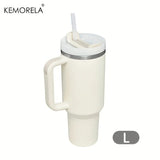 KEMORELA 1200ml Insulated Water Bottle — 304 Stainless Steel, Handle & Straw, Hot & Cold