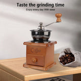 Vintage Wooden Manual Coffee Grinder — Ceramic Burr, Stainless Steel Handle