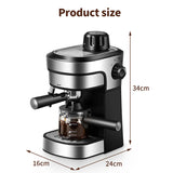 GEION Espresso Machine — 800W Steam Boiler with Milk Frother | 220–240V