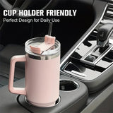 KEMORELA 1200ml Insulated Water Bottle — 304 Stainless Steel, Handle & Straw, Hot & Cold