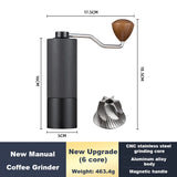 Siete Roca Manual Coffee Grinder — 36-Step Adjustable Conical Burr, Aluminium & Wood